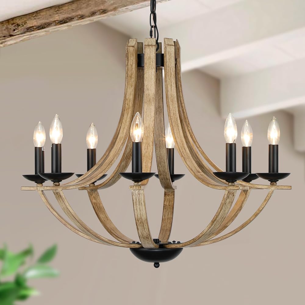 Farmhouse Chandeliers for Dining Room Light Fixture, 8-Light 28