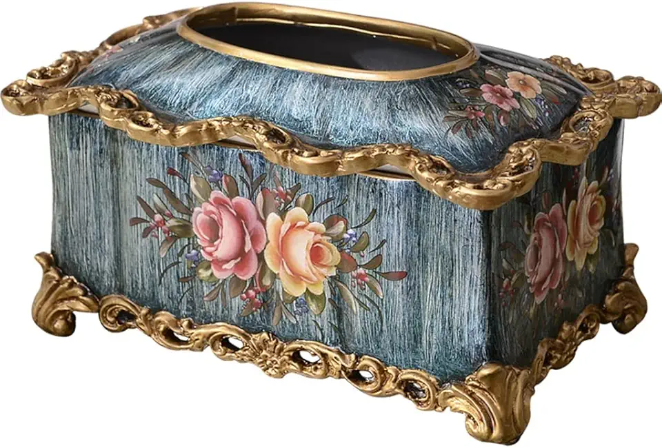 European Hand-Painted Tissue Box Living Room Paper Box Household Paper Box Home Accessories Soft Decoration