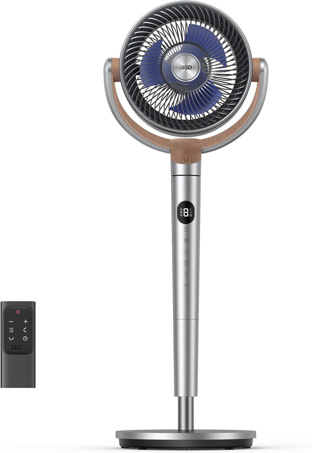 Standing Fan, 120°+120°Omni-directional Oscillating Fan For Bedroom, 80 ft Circulator With Remote, DC Motor Quiet Pedestal Fans, Adjustable Height, 8 Speeds, 3 Modes, 8H Timer, Home, PolyFan 502