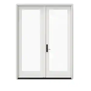 JELD-WEN 72 in. x 96 in. W-5500 White Clad Wood Right-Hand Full Lite French Patio Door w/Unfinished Interior