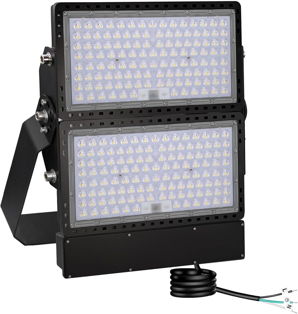 600W 90000LM LED Stadium Flood Lights, Professional Grade Security Lights, Energy-Efficient, and Long-Lasting 5000K for Yard, Stadium, Courts, Commercial, Parking Lot