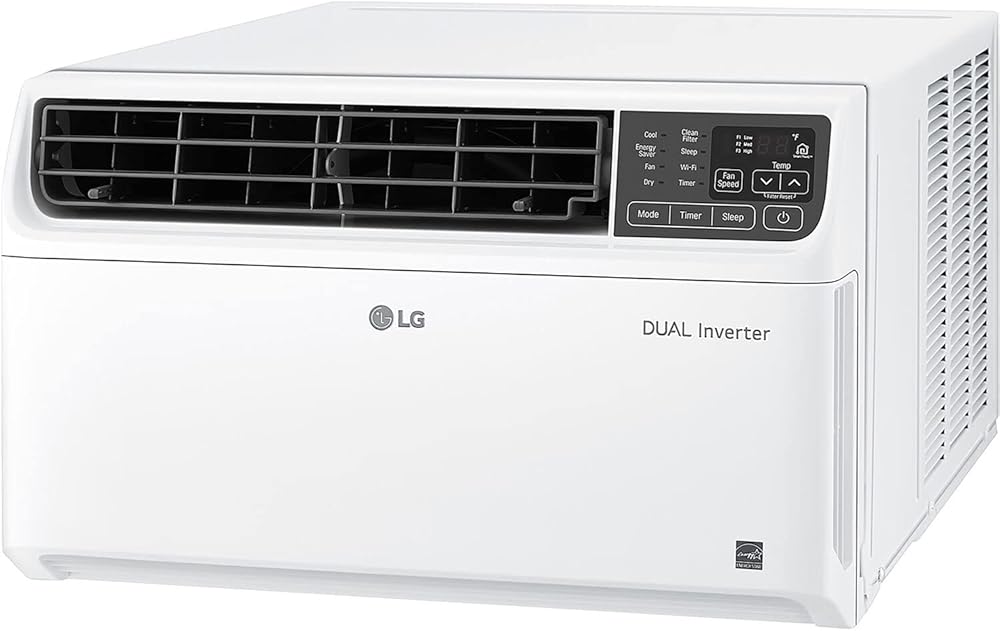 LG 10,000 BTU Smart Window Air Conditioner, 115V, Cools 450 Sq. Ft. for Bedroom, Living Room, Apartment, Dual Inverter, Quiet Operation, Energy Star, works with LG ThinQ, Amazon Alexa and Hey Google