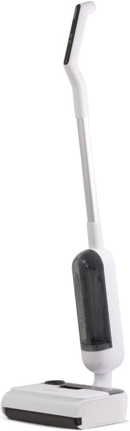 HIZERO F100 Cordless Hard Floor Cleaner, Upright Wet/Dry Electric Mop, 80 Mins Long Runtime, Lightweight & Quiet, No Suction, White