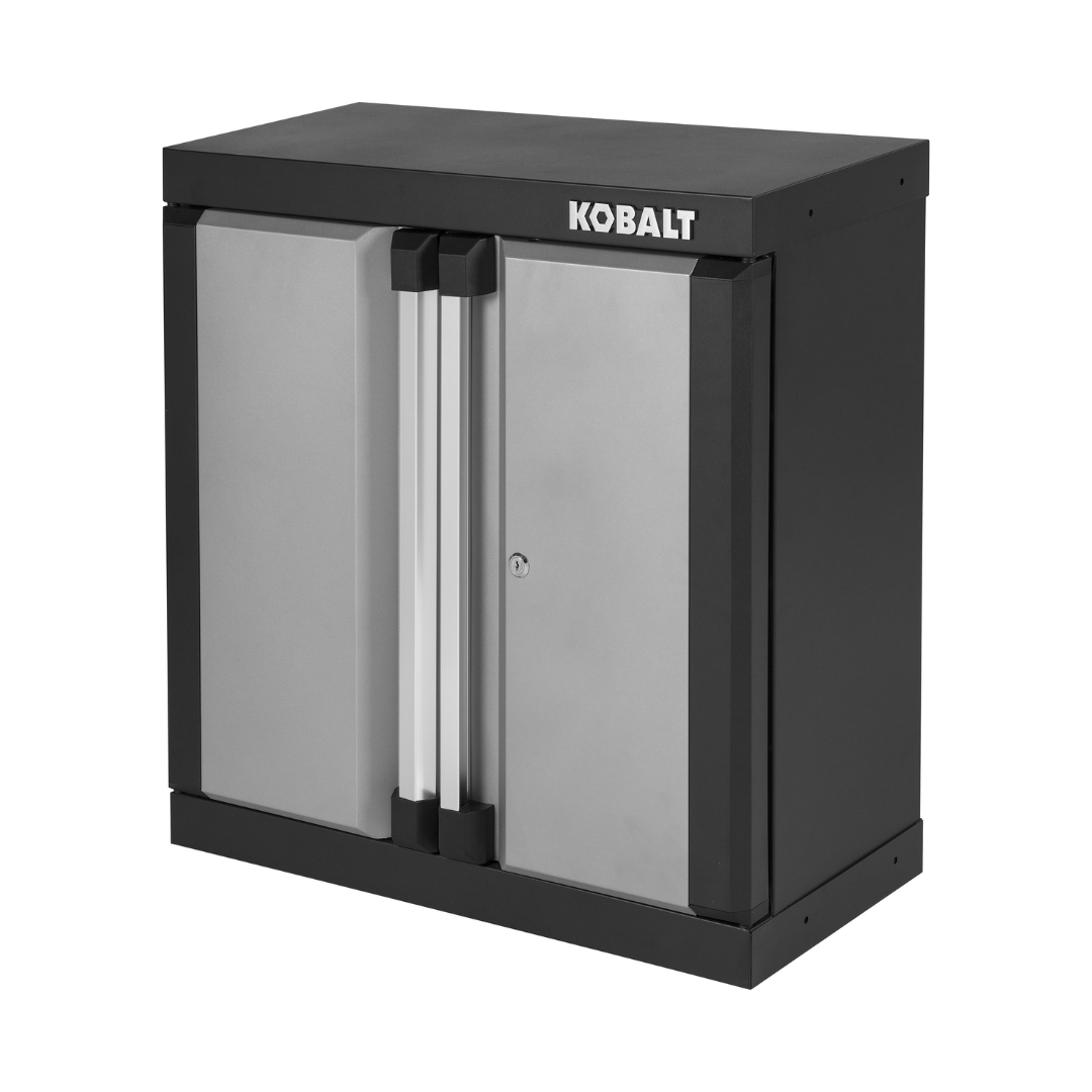 Kobalt Steel Wall-mounted Garage Cabinet in Silver (28-in W x 28-in H x 12.5-in D)