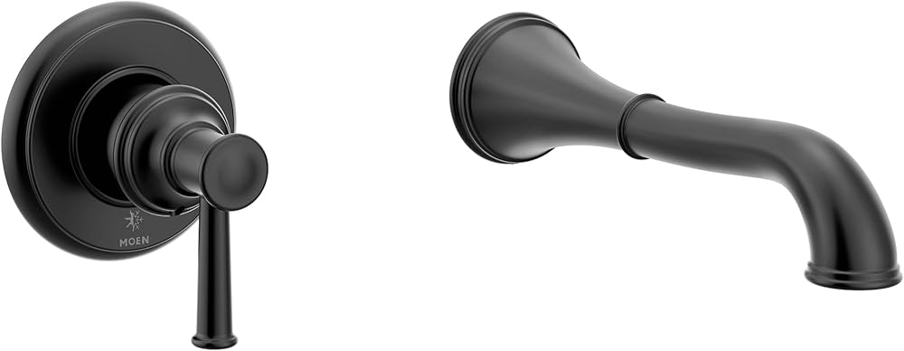 Moen WT9021BL Belfield Single Handle Wall Mount Filler High Flow Tub Faucet with 10