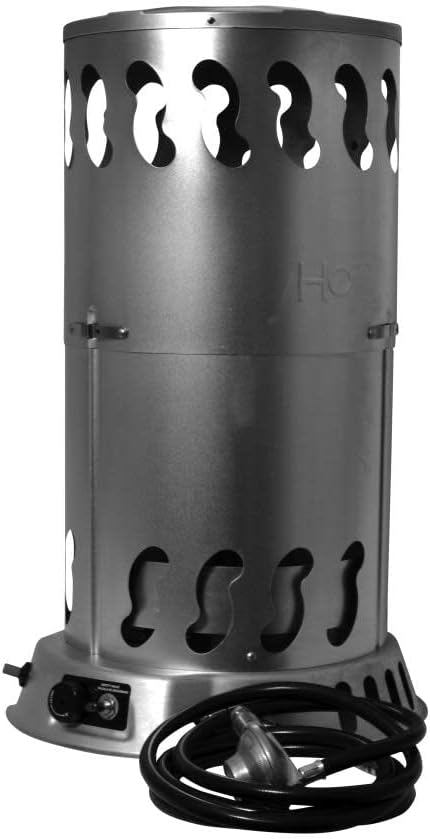 Mr. Heater MH200CVX 200,000 BTU 5,000 Square Feet Portable Outdoor Adjustable Propane Gas Convection Heater with Push Button Igniter and Regulator, Silver