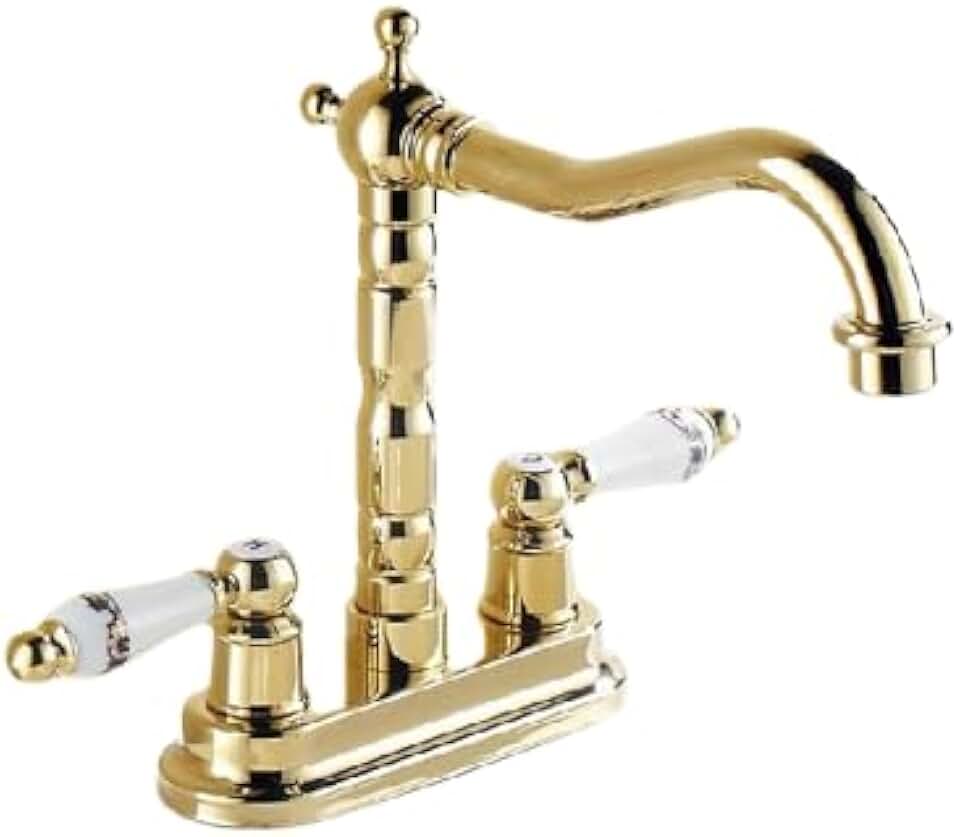 Bilbao Gold Double Ceramic Handle Mixer Faucet