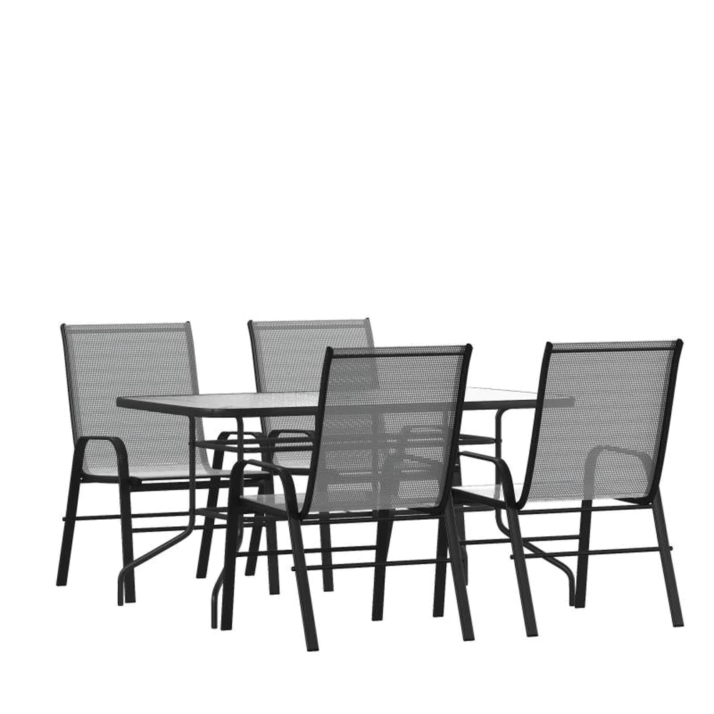 Brazos 5 Piece Outdoor Patio Dining Set with 55