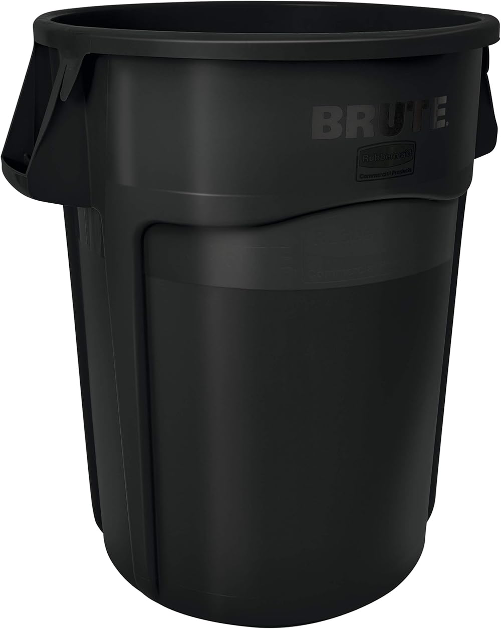 Rubbermaid Commercial Products BRUTE Heavy-Duty Round Trash/Garbage Can with Venting Channels, 55 Gallon, Black, Waste Container for Home/Garage/Bathroom/Outdoor/Driveway (Pack of 1)