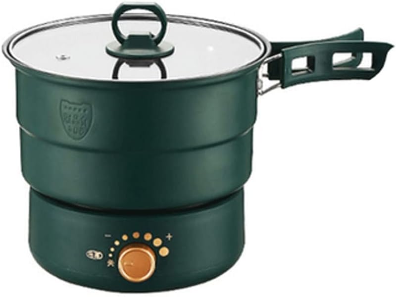 110V/220V Travel Rice Cooker Portable Split Frying Pan Electric Stew Soup Pot Boiler Cooking Mini Hotpot (Color : Black, Size : 110V)