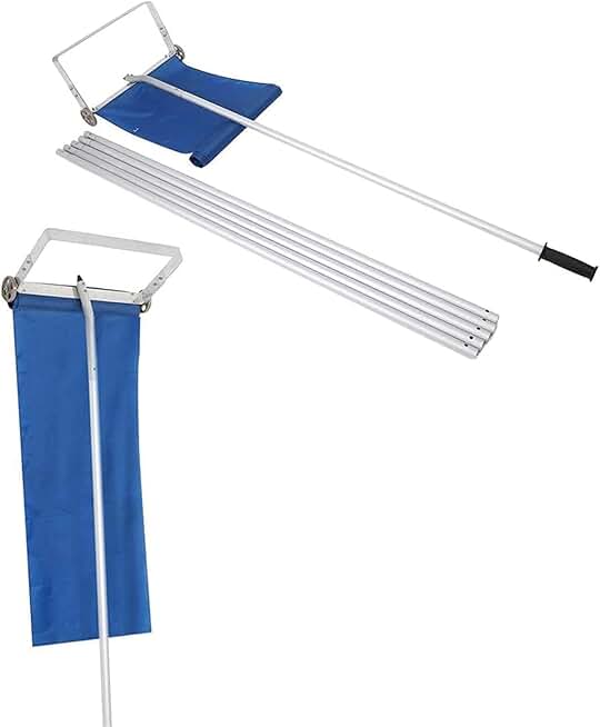 Snow Shovels Roof Snow Shovel, Portable Telescopic Snow Shovel Length 4.5M Oxford Cloth Snow Scraper Aluminum Pole Snow Rake Remove Snow On Roof