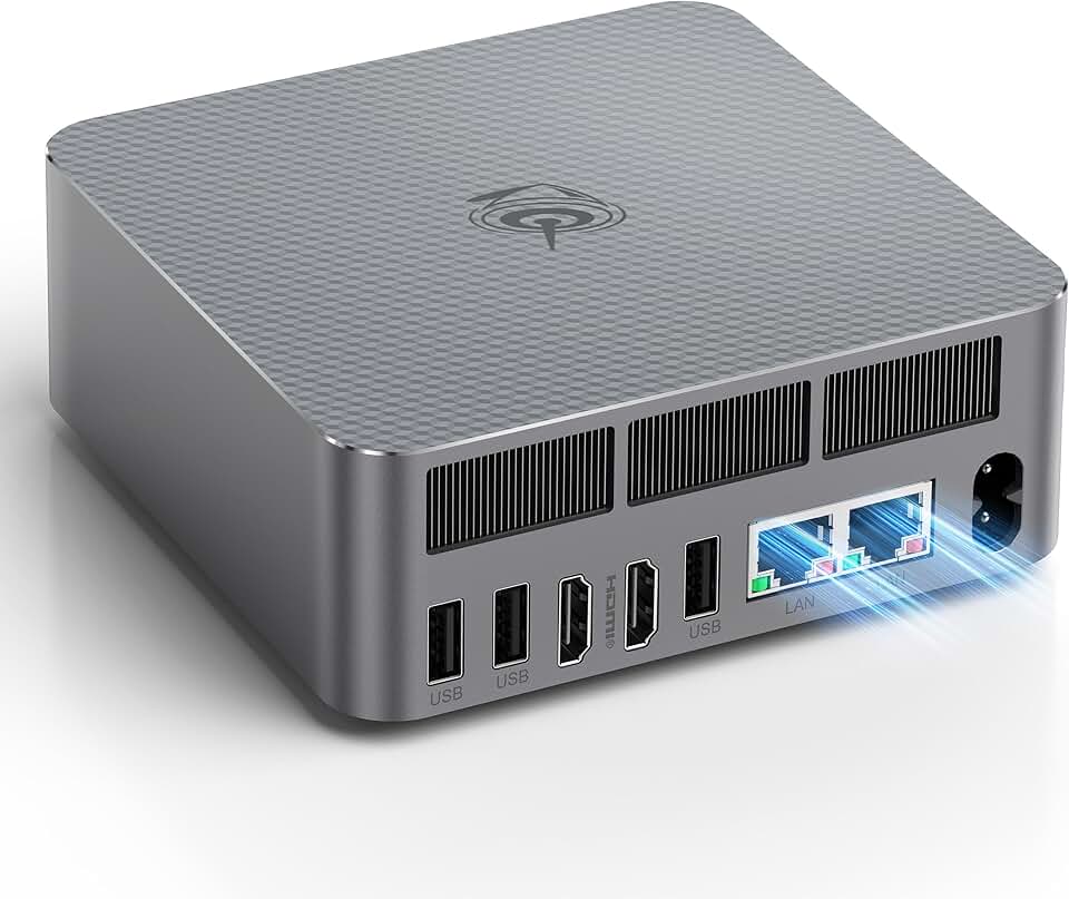 Beelink Mini PC EQR6 AMD Ryzen 7735HS(Up to 4.75GHz), 24GB DDR5 500GB PCIE4.0 SSD with AMD Radeon 680M, Mini Computer Support Dual LAN/Dual HDMI/WiFi6/BT5.2/USB3.2/Home/Office/Built-in Power Supply