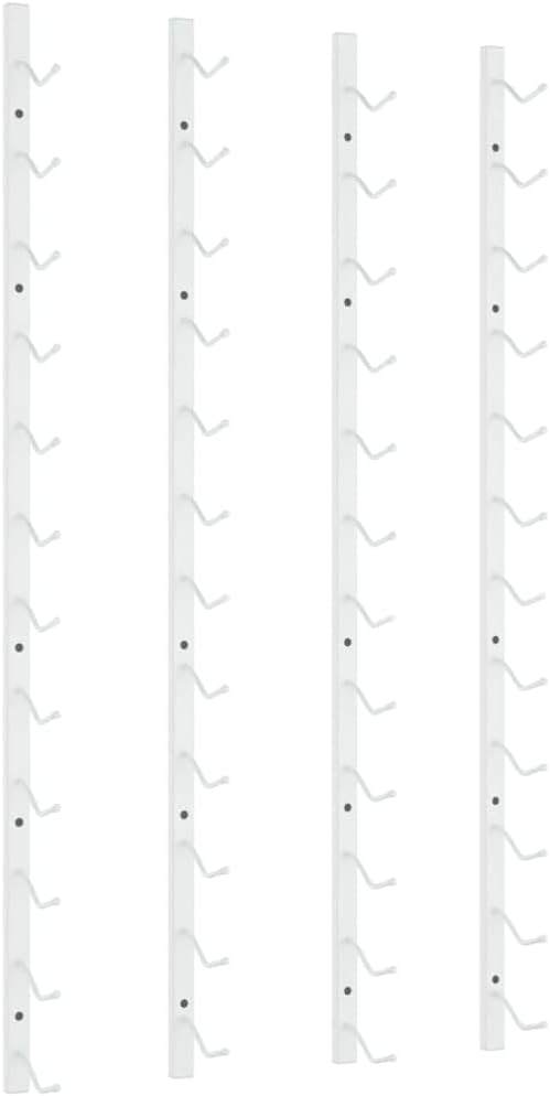 vidaXL Wall-Mounted Wine Rack - Stylish White Iron Bottle Holder for up to 12 Bottles - Modern, Space-Saving Design for Home Bars, Kitchens, and Pantries
