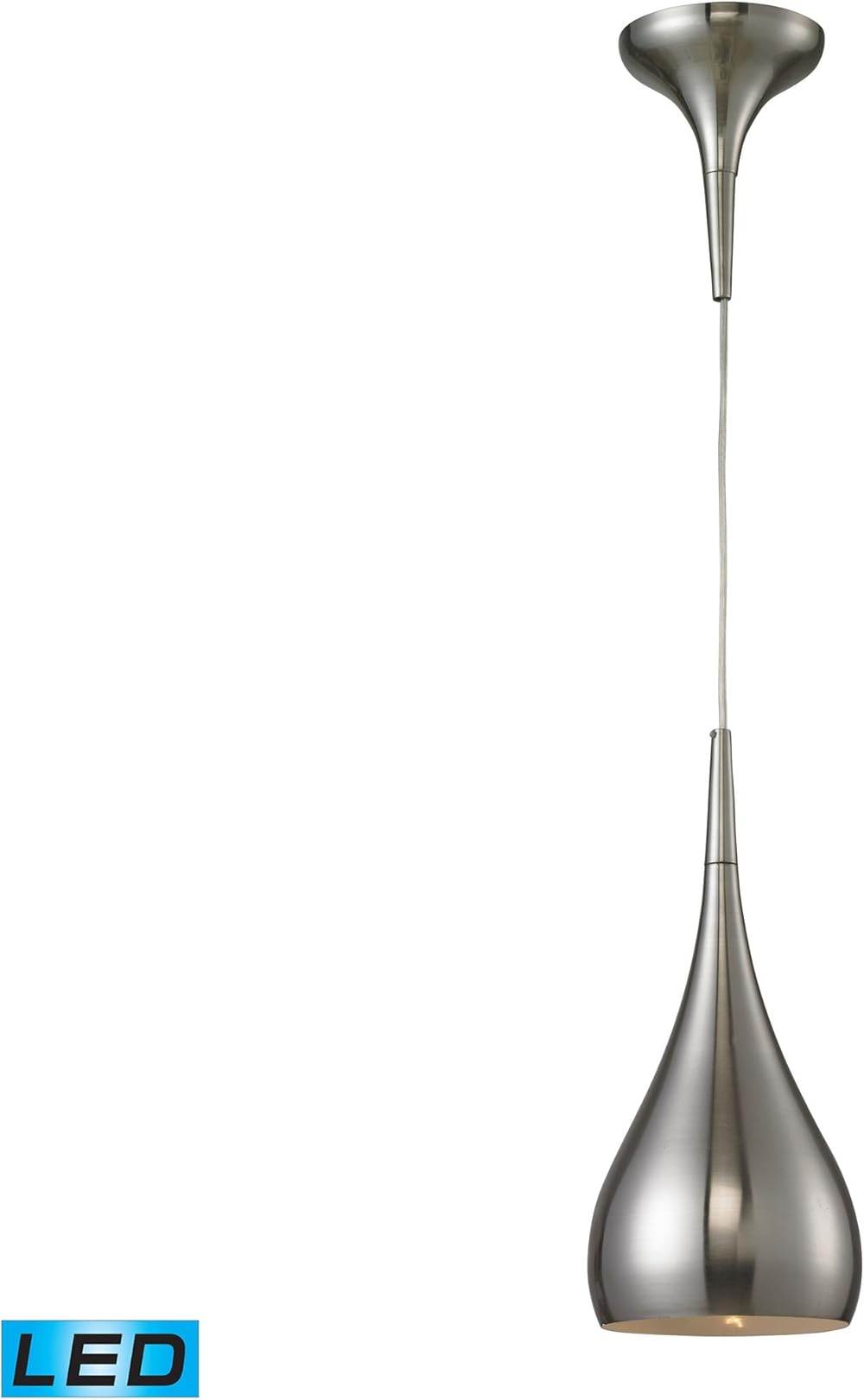 Elk Lighting Lindsey 1 Light Pendant in Satin Nickel - LED Offering Up to 800 Lumens (60 Watt Equiv