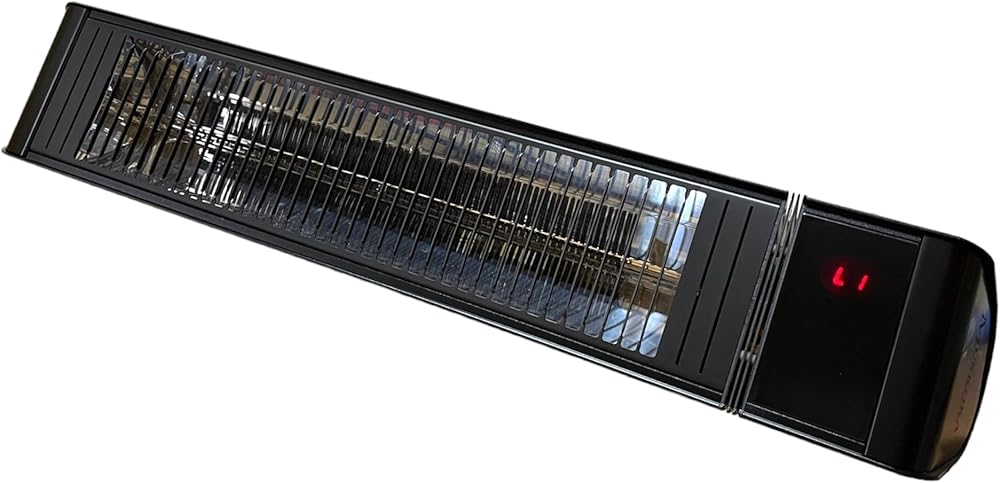 Sunwave 2000-Watt Black Carbon LED Screen Infrared Patio Heater, Wireless Remote Controlled with 6 Heat Levels, Electric 220-240v Residential or Commercial by Muskoka Lifestyle Products