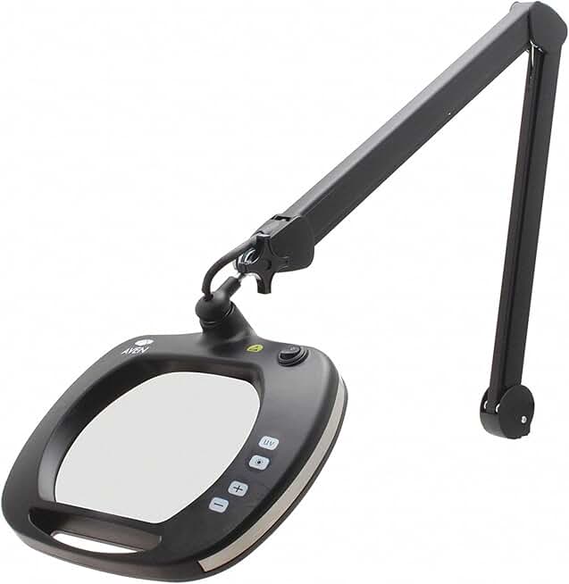Aven 26505-ESL-XL5-UV Mighty Vue Pro 5D Magnifying Lamp with UV and White LEDs-ESD Safe, Black