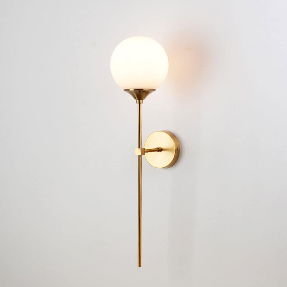 Glass Globe Wall Sconce Copper Wall Lamp Long Arm Wall Mount Light, Magic Beans Headboard Lighting Fixture, Living Room Bedroom Bedside Decor Wall Sconces E27 Wall Lamps