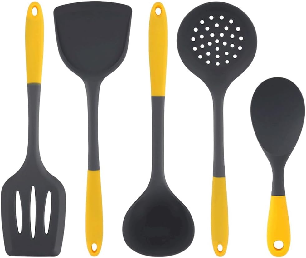 Silicone Kitchen Utensils Handle Heat-resistant Cooking Spoon Shovel Kitchen Tools Accessories
