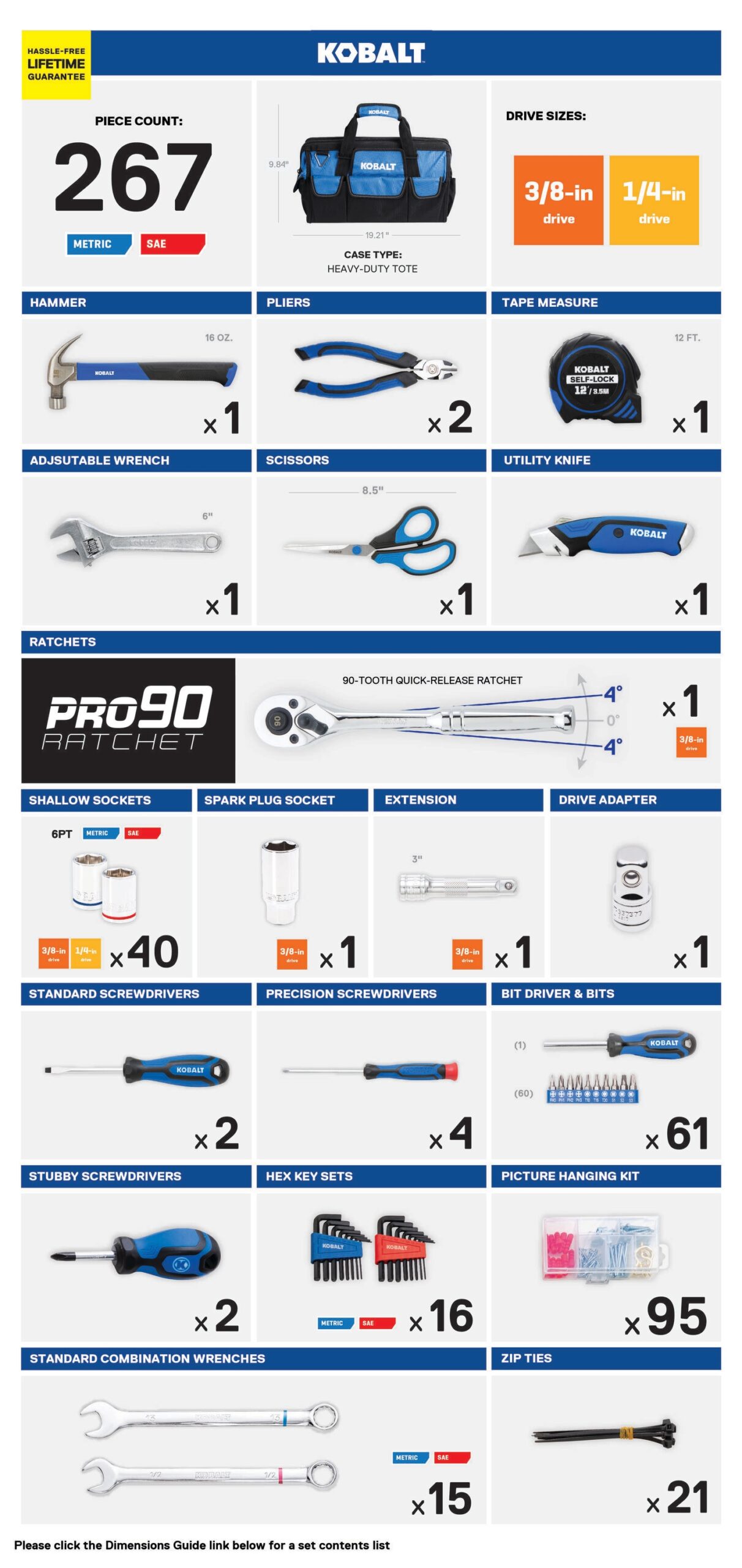 Kobalt 267-Piece Household Tool Set with Soft Case