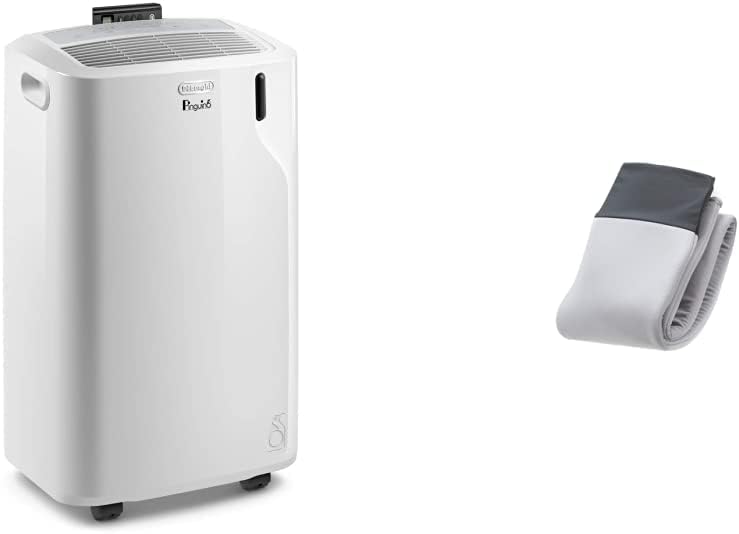 DeLonghi Penguino Portable Air Conditioner Bundle with 6000 BTU Cooling Power and Insulated Hose Cover, Remote Control