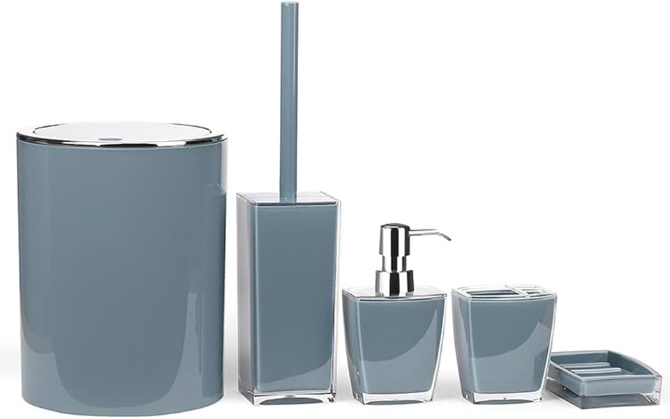 Bathroom Toiletries Body Wash Dispenser Toilet Brush Bathroom Kit Bathroom Set(D)