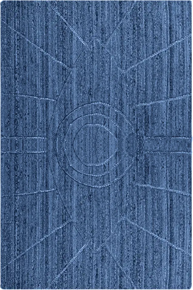 Heavy Material Hand Braided Jute Rug 2x16 Kilim Runner Rug Natural Jute Rug Geometric Pattern Blue Hand Woven Rug Flatweave Rug Indoor Outdoor Rugs for Hallway Runner Stair Runner Corridor Runner