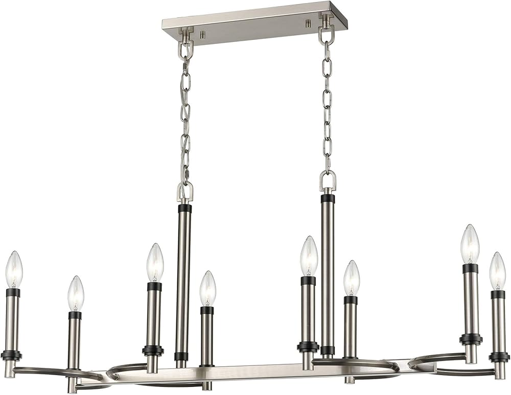 D4341 Sunsphere 36'' Wide 8-Light Chandelier in Satin Nickel