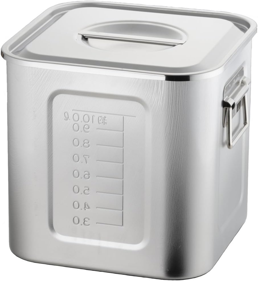 赤川器物製作所 AG 21-0 Graduated Square Kitchen Pot 11.8 inches (30 cm) (With Hand)