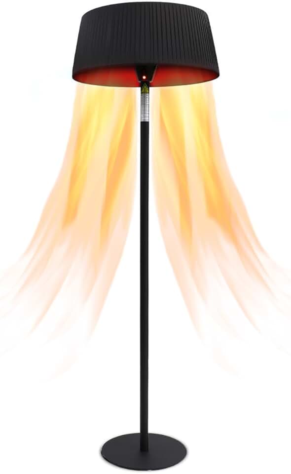 Shado E-Line Heat Lamp: 7.3ft. Indoor/Outdoor Portable Electric Patio Heater - 1500 Watts - IR Remote Control - Dead Switch Pull Cord - Up to 10 Linear ft. Directional Heat - Black