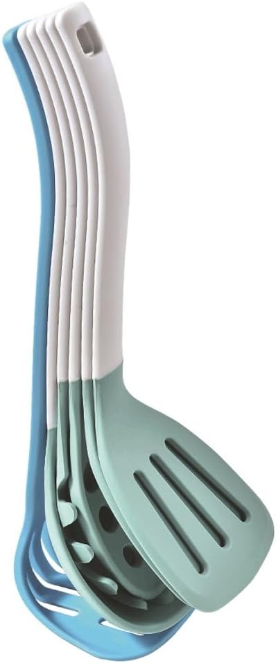 Heat Resistant Soup Spoon Brush Ladle Silicone Non Stick Spatula Spoon Kitchen Tools Cooking Utensil Set(D)