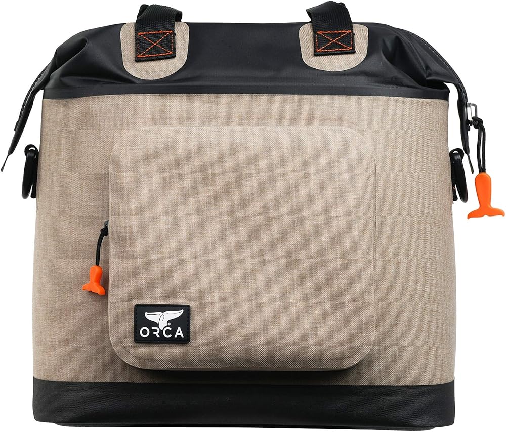 ORCA Walker Soft Side Tote Cooler | Temperature Insulated Bag Keeps Drinks Ice Cold All Day, Perfect for Beach, Park, Hikes, Picnics & More — Tan