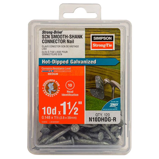 SIMPSON STRONG-TIESimpson Strong-Tie 10D 1-1/2 in. Wood Joiner Hot-Dipped Galvanized Steel Nail Round Head 1 lb