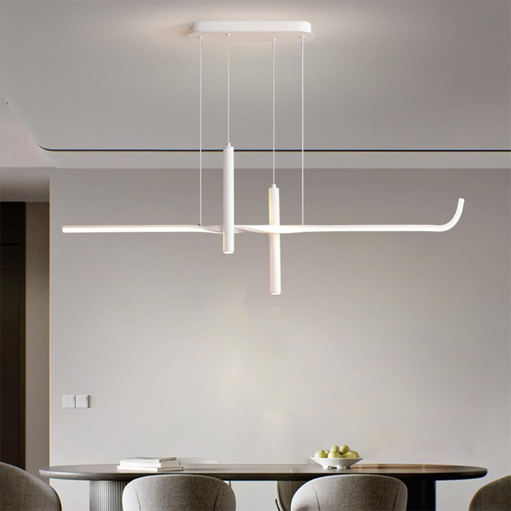 Dimmable Pendant Light Fixture, LED Linear Light, 3000K to 6000k Color Changing,Hanging Island Lights, Linkable Ceiling Lighting for Living Room Dining Room