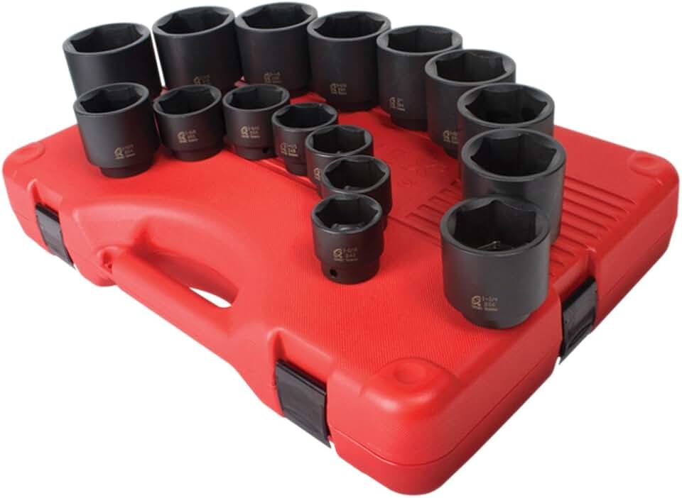 Sunex 2690 1/2-Inch Drive SAE Impact Socket Set, 16-Piece