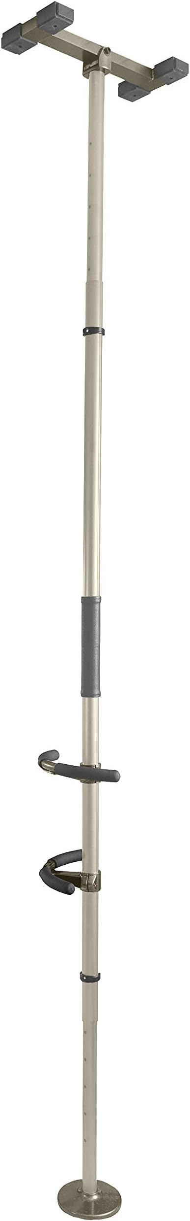 Sure Stand Pole and Extension Piece Bundle, Elderly Tension Mounted Floor to Ceiling Transfer Pole, Bathroom Safety Grab Bar and Stability Rail with Curve Hand Grips, Deep Bronze