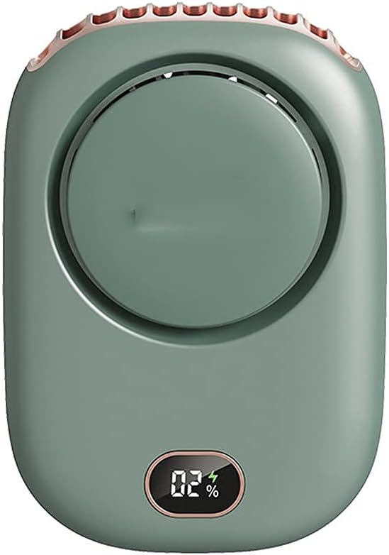 Summer Hanging Neck Small Fan Creative Mini Lanyard Hanging Waist Desktop Student Sports Fan Gift (Color : White) (Color : Green)