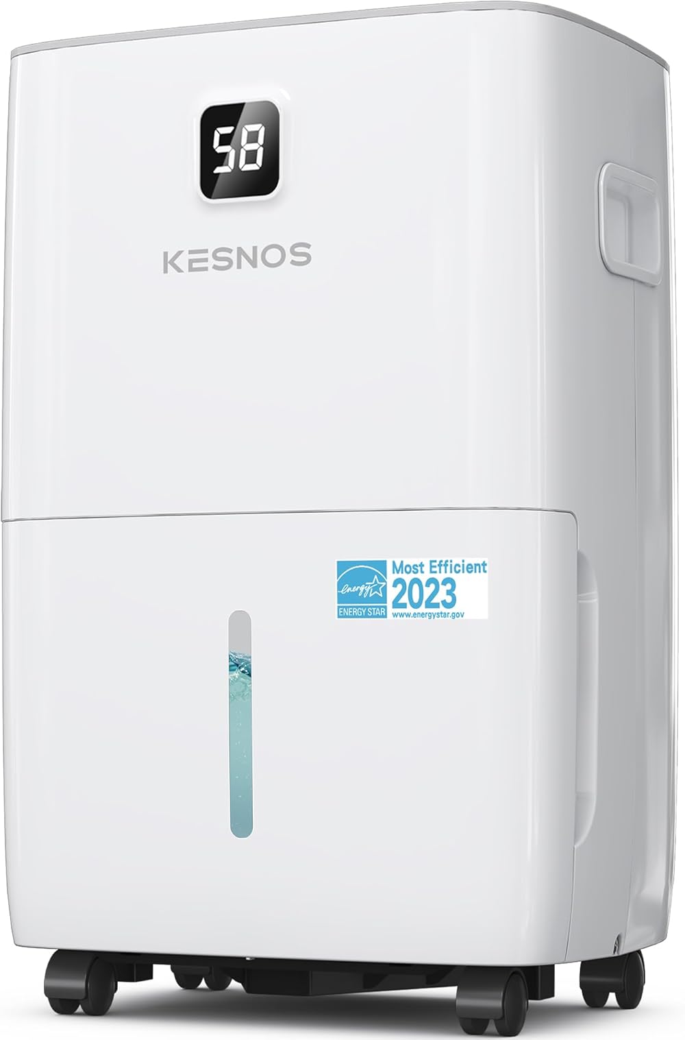 Kesnos 80 Pints Energy Star Dehumidifier with Front LCD Display for Home, Large Room - 5,500 Sq. Ft. Dehumidifier for Basement with Drain Hose Auto Shut off & Defrost and Large Water Tank (JD025N-80)