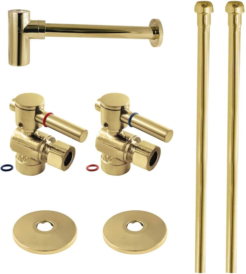 Kingston Brass CC43202DLLKB30 Trimscape Plumbing Supply Kit Combo, 2'' (L) x 4-13/16'' (W) x 30'' (H), Polished Brass