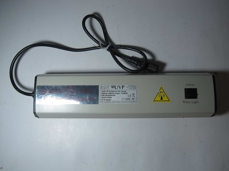 95-0200-02 Series EL UV Lamp, 8W, Shortwave/White, 230V