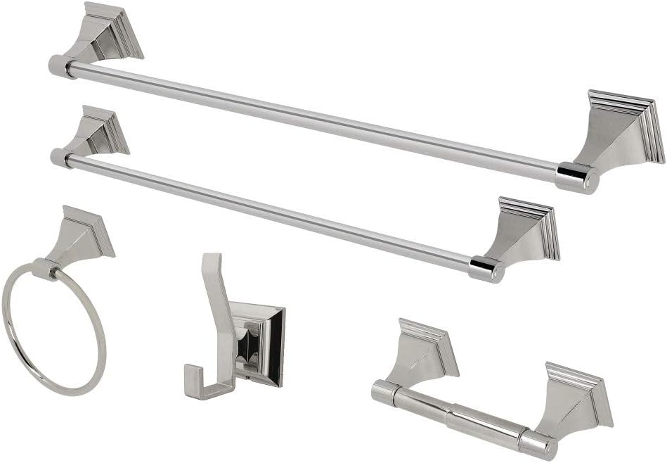 Kingston Brass BAHK61212478PN Monarch Bathroom Hardware Set, Polished Nickel,24 x 3.19 x 2.31