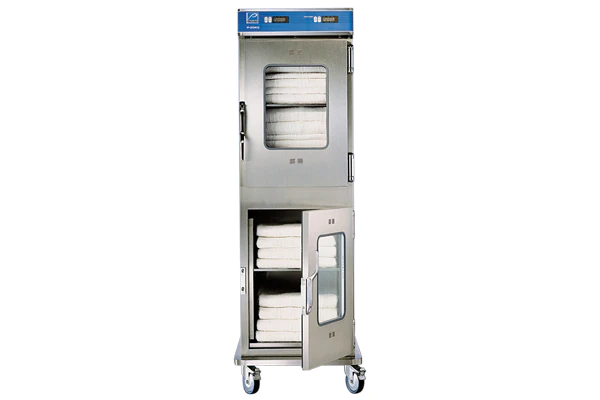 Pedigo Blanket Warming Dual-Cabinet - 7.7 Cubic Feet Per Compartment - Window Glass Door