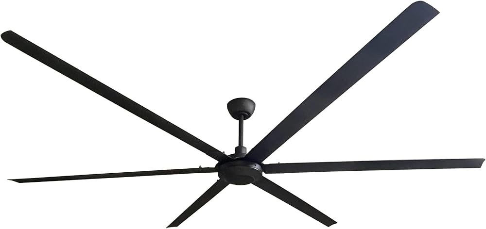 102 Inch, 6 Blades BLDC Big Ceiling Fan, High Volume Low Speed Outdoor Fan with Powerful Brushless DC Motor Reversible Industrial Commercial and Residential, 17800 CFM at 90 RPM with IR Remote