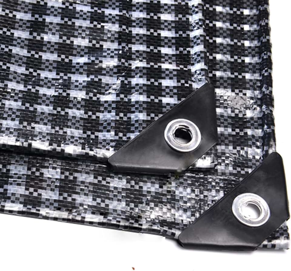 PVC Vinyl High Density Weave Tear Multi-Purpose Tarp Weather for Tarpaulin Canopy Tent Shelter Cover Weather Strong Reinforced (Color:White,Size:5x5m)