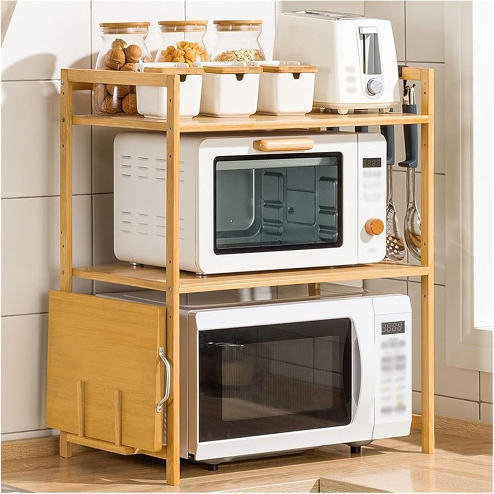 Microwave Oven Rack Shelf 3 Tier Microwave Stand Storage Rack Microwave Oven Stand Storage Rack Kitchen Cabinet Counter Shelf Organizer Microwave Stand
