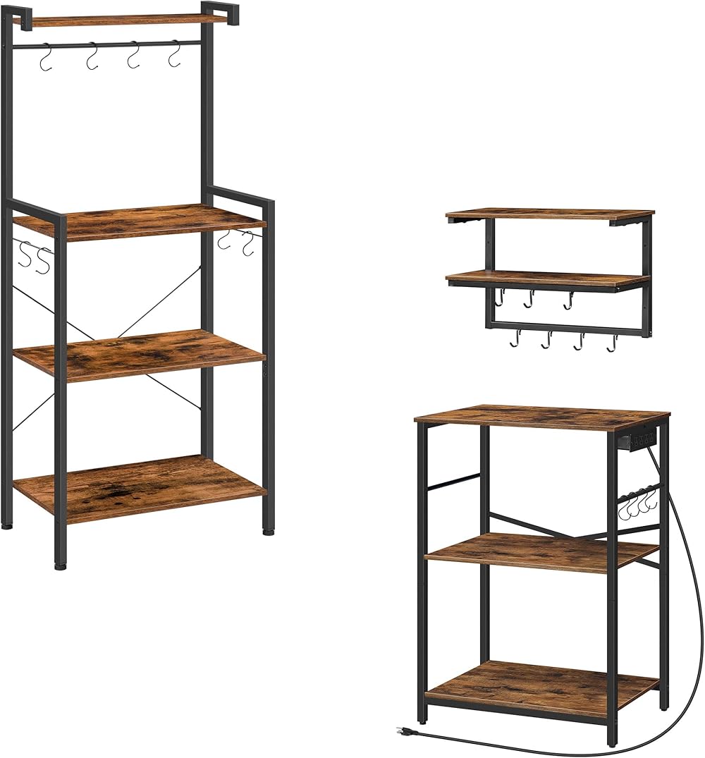 Bakers Rack, Bakers Rack with Floating Shelf, BF04HB01-BF08HB01