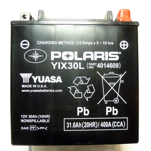 Polaris New OEM ATV UTV Battery 30AH 12 Volt AGM, Sportsman Ranger, 4014609