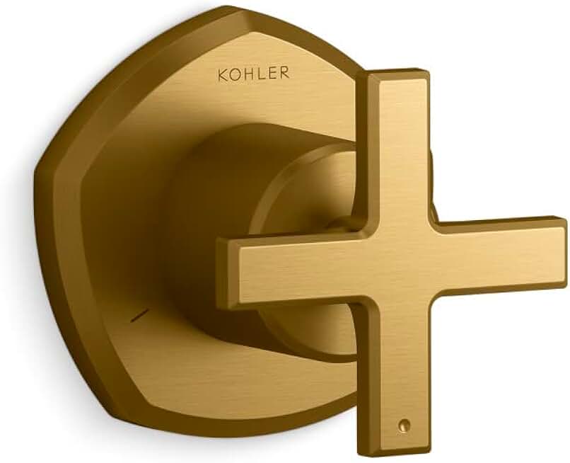 Kohler T27042-3-2MB OCCASION™ Transfer valve trim with cross handle, Vibrant Brushed Moderne Brass
