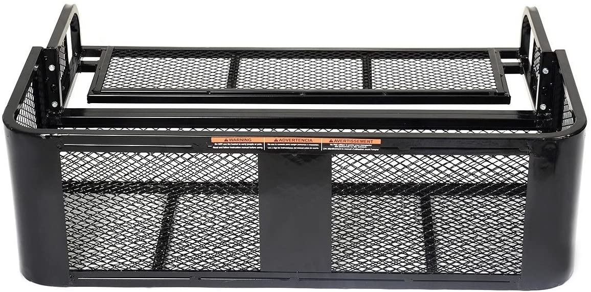 ATV UTV Universal Rear Drop Basket Rack Detachable Steel Luggage Cargo Steel Mesh Surface