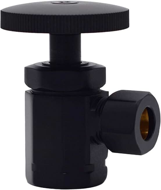 Westbrass D103-20-62 Round Handle Angle Stop Shut Off Valve, 1/2