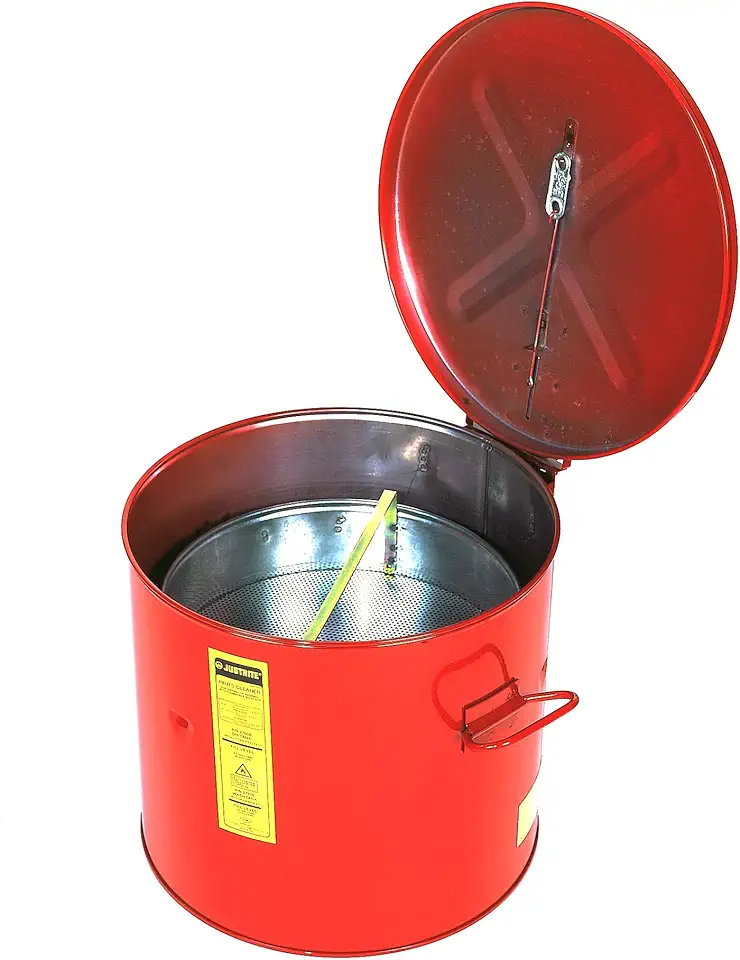 Justrite 27716 Wash Tank with Basket, 6 Gal, Red